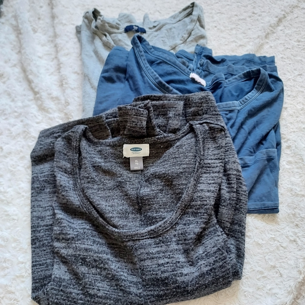 BUNDLE (3) Comfy tops Old Navy and GAP XL Loungewear Relaxed Fit Fall Layering